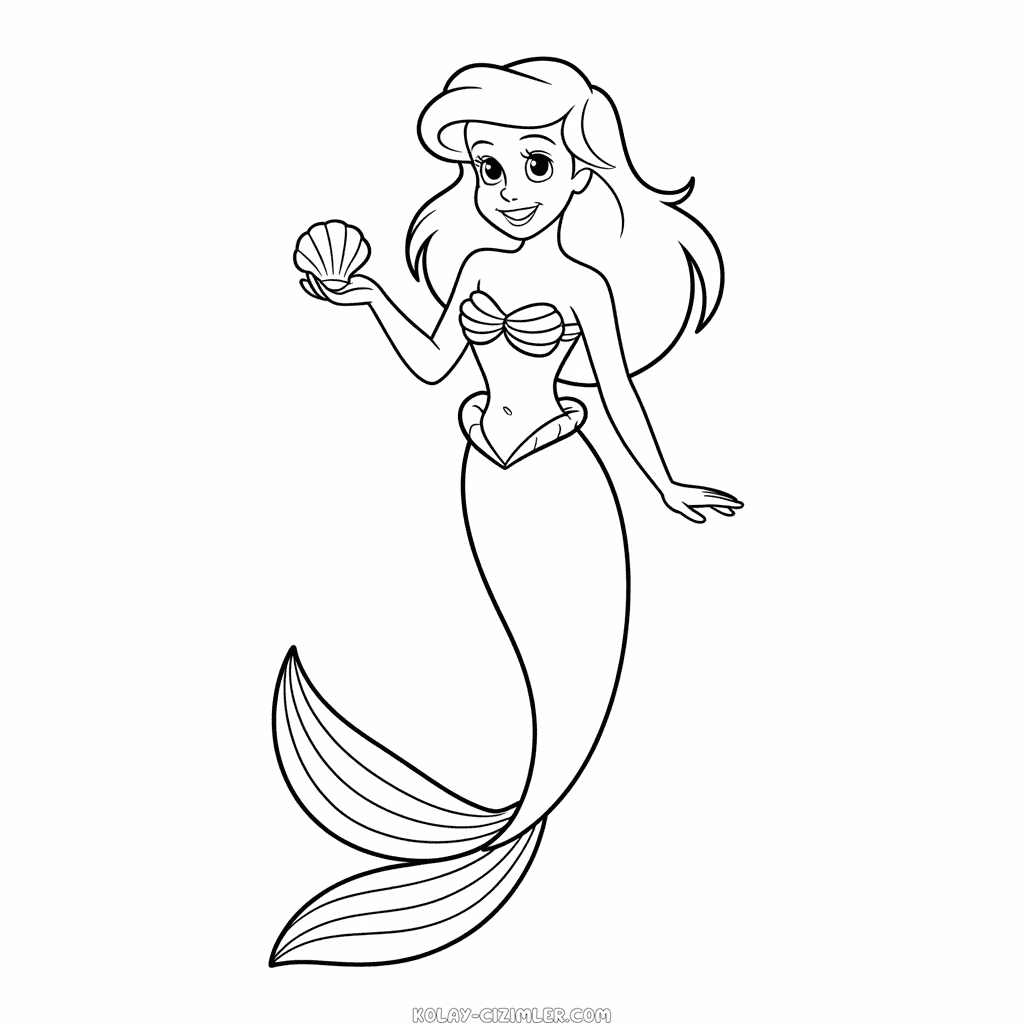 Ariel Disney Prensesi Kolay Çizimi