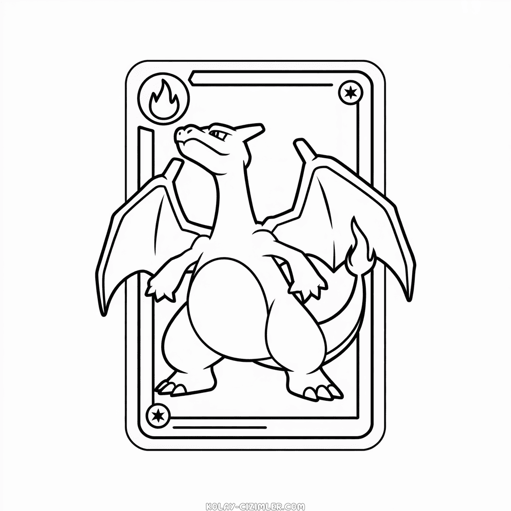 Charizard Pokémon Kartı Kolay Çizimi
