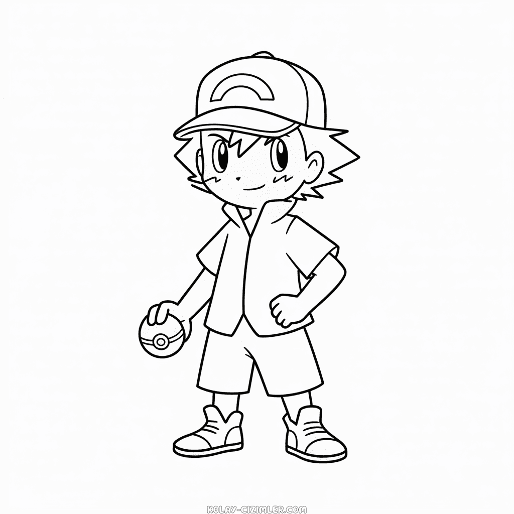 Kolay Ash Pokemon Ustası Çizimi