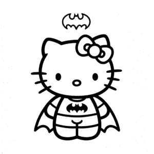Kolay Hello Kitty Batman Çizimi