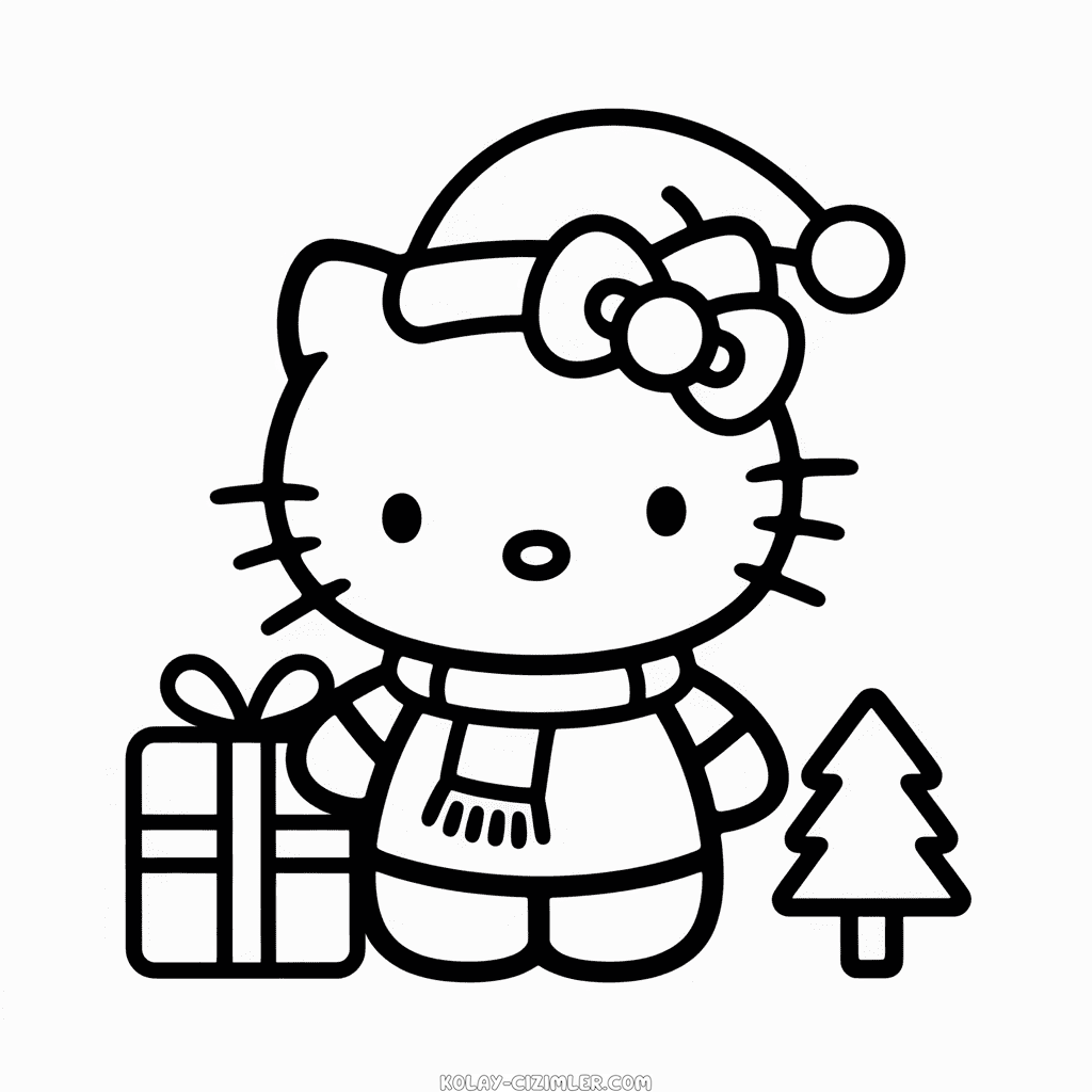 Kolay Hello Kitty'nin Noel'i Çizimi