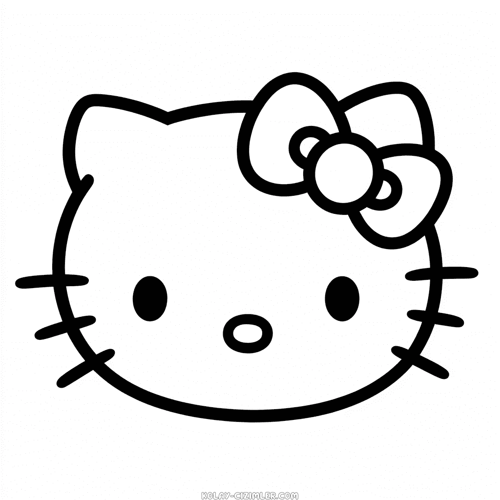 Kolay Hello Kitty Yüzü Çizimi