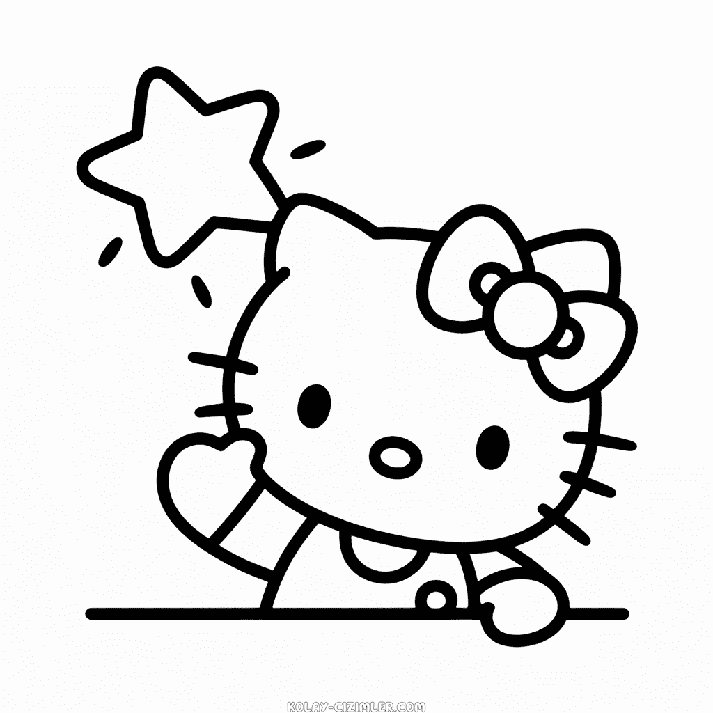 Kolay Hello Kitty Çizgi Film Çizimi