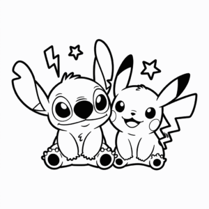 Kolay Stitch ve Pikachu Çizimi