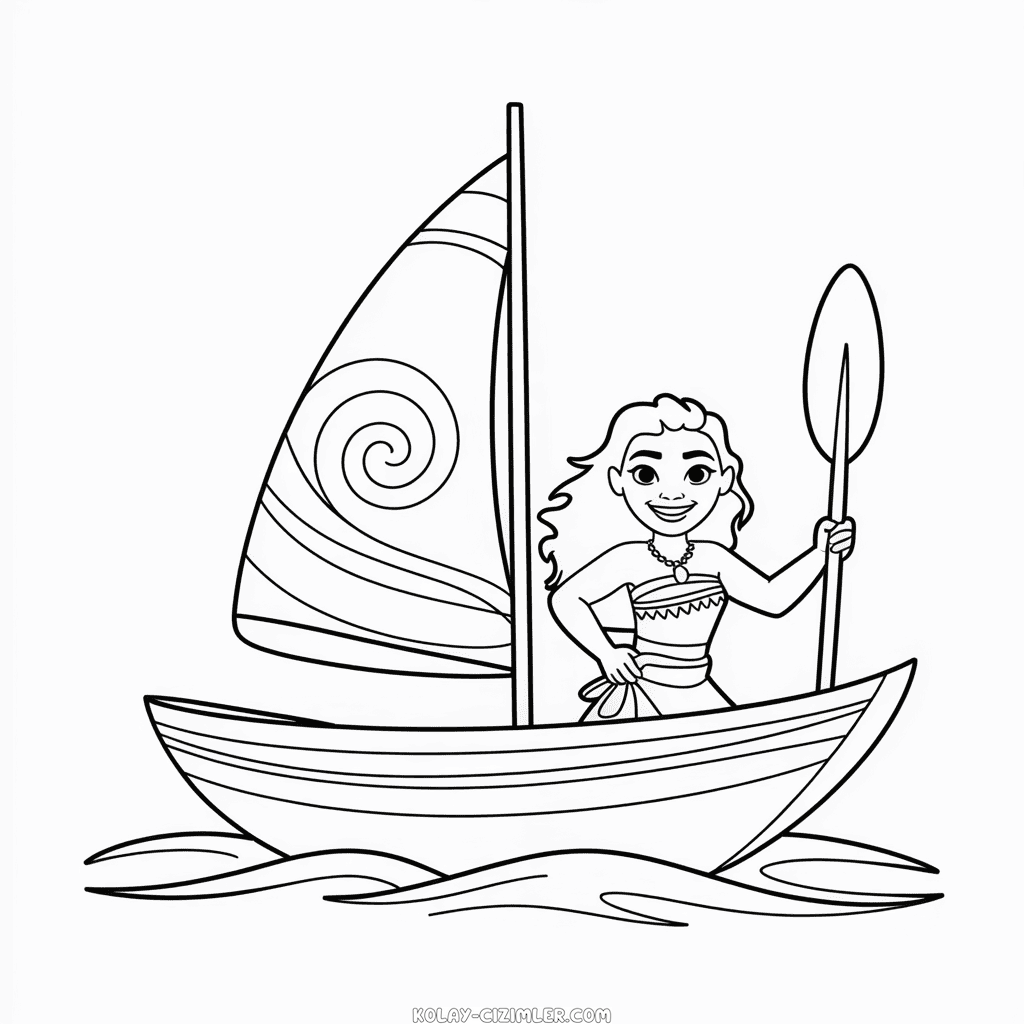Moana'nın Teknesi Kolay Çizimi