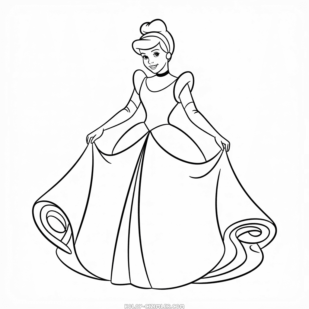 Sindirella Disney Kolay Çizimi
