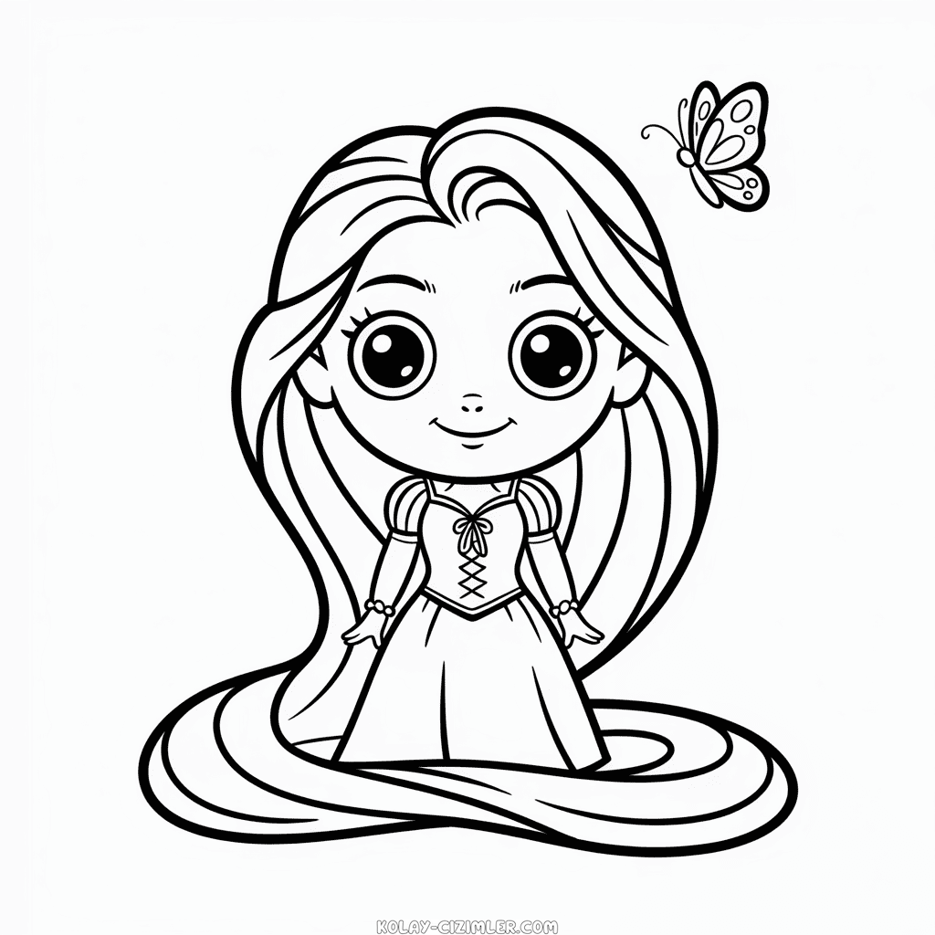 Chibi Rapunzel Kolay Çizimi
