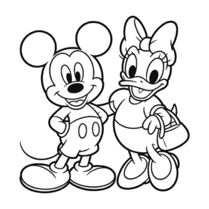 Daisy Duck ve Mickey Kolay Çizimi