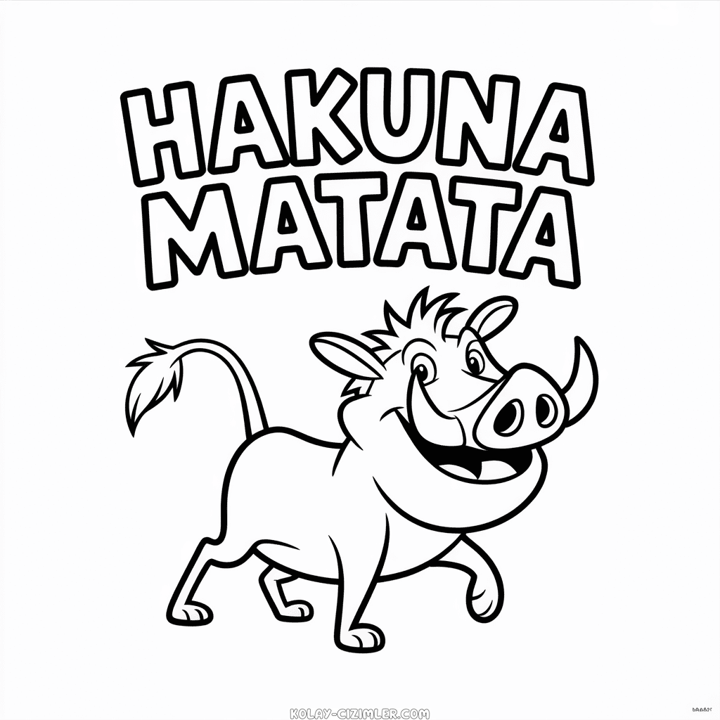 Hakuna Matata Aslan Kral Kolay Çizimi