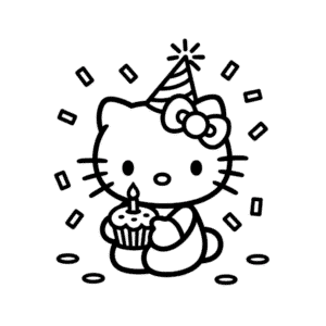 Hello Kitty Doğum Günü Kolay Çizimi