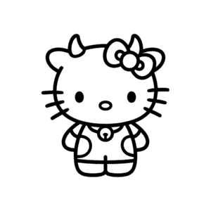 Hello Kitty'nin İnek Kostümünde Kolay Çizimi