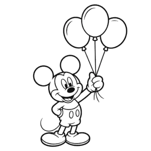 Mickey Mouse Balon Tutan Kolay Çizimi