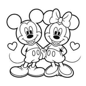 Mickey Mouse Çifti Kolay Çizimi