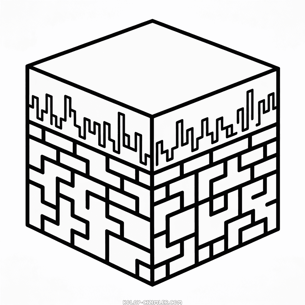 Minecraft Blok Kolay Çizimi