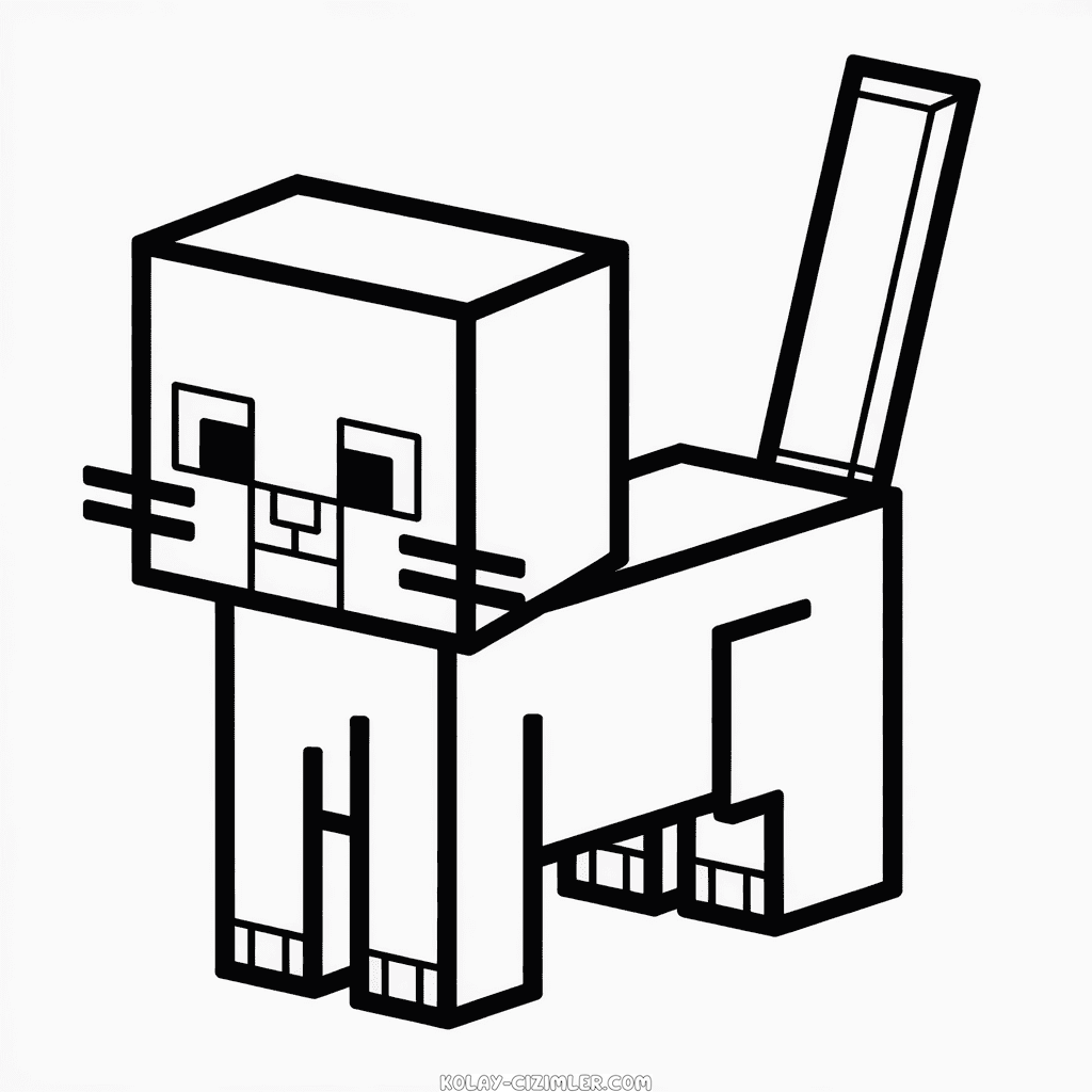 Minecraft Kedisi Kolay Çizimi