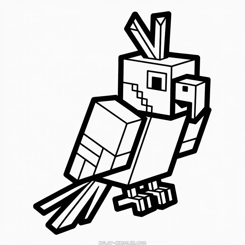 Minecraft Kuşu Kolay Çizimi