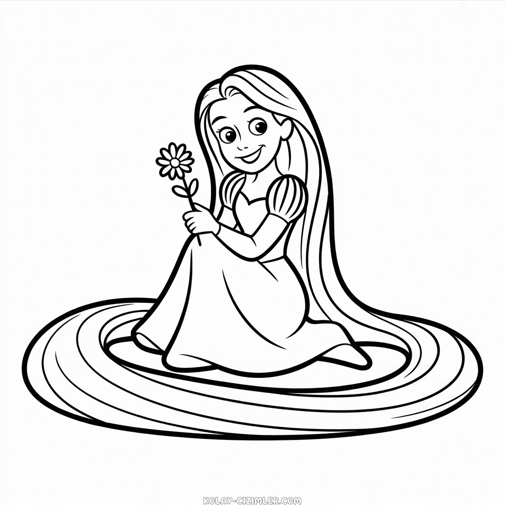 Rapunzel Disney Prensesi Kolay Çizimi
