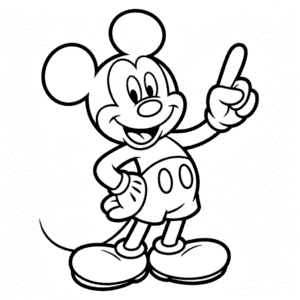 Siyah ve Beyaz Mickey Kolay Çizimi