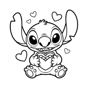 Stitch'in Sevgililer Günü Kolay Çizimi