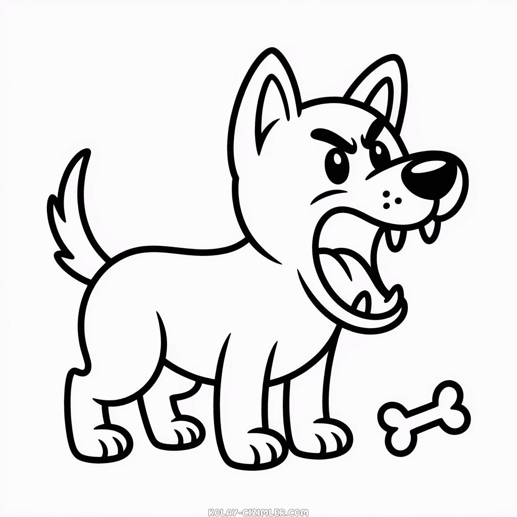 Öfkeli Köpek Kolay Çizimi