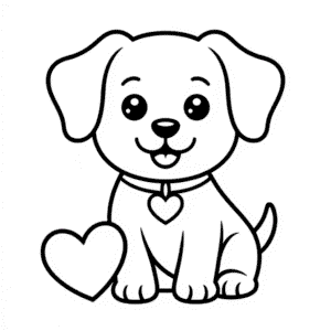 Sevimli Sevgililer Günü Köpeği Kolay Çizimi
