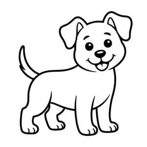 Siyah ve Beyaz Köpek Kolay Çizimi