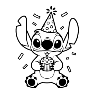 Stitch'in Doğum Günü Kutlaması Kolay Çizimi
