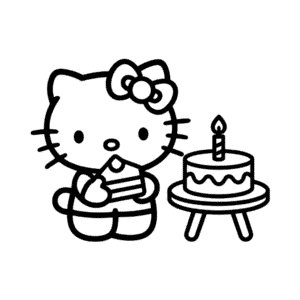 Title: Hello Kitty ve Doğum Günü Pastası Kolay Çizimi