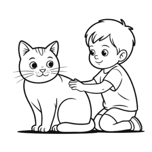 Çocuklu Kedi Kolay Çizimi