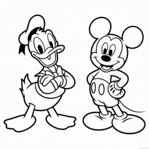 Donald Duck ve Mickey Kolay Çizimi