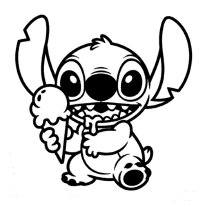 Dondurma ile Stitch Kolay Çizimi