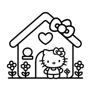 Hello Kitty Evi Kolay Çizimi