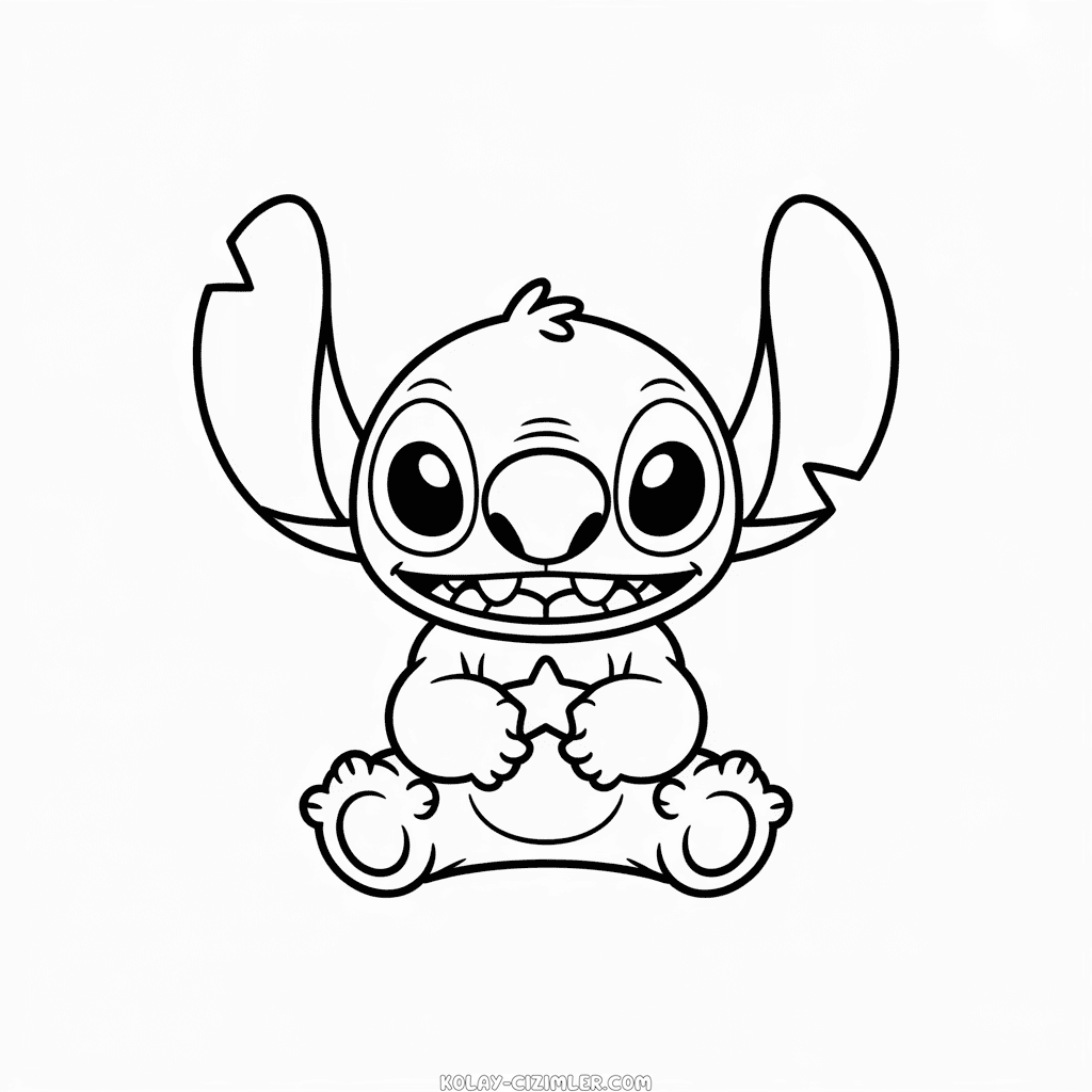 Kawaii Stitch Kolay Çizimi