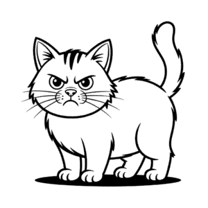 Kızgın Kedi Kolay Çizimi
