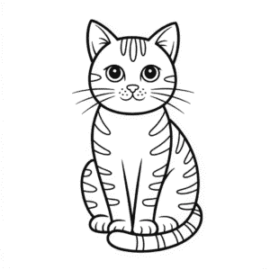 Siyah ve Beyaz Kedi Kolay Çizimi