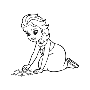 Elsa'nın Tebeşir Çizimi Kolay Çizimi