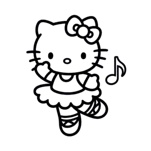 Hello Kitty Balerin Kolay Çizimi