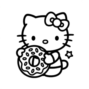 Hello Kitty ve Donut Kolay Çizimi