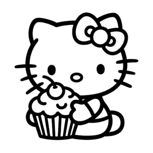 İşte başlık : Hello Kitty ve Cupcake Kolay Çizimi
